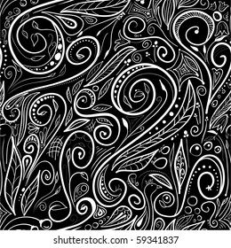 Seamless pattern - Black and white doodles