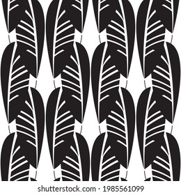 seamless pattern black and white feathers corporate style vector