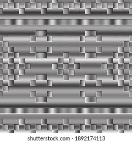 seamless pattern with black and white folk ornament