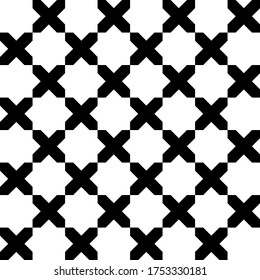 Seamless pattern with black and white geometric shape