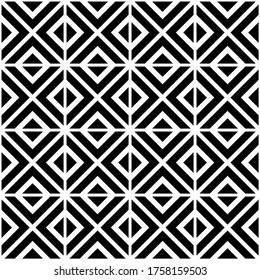 Seamless pattern with black and white geometric shape