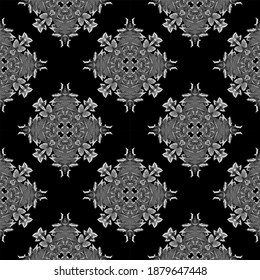 Seamless pattern of black and white geometric design