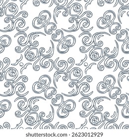 Seamless pattern. Black and white geometric pattern with thin lines. Vector illustration.