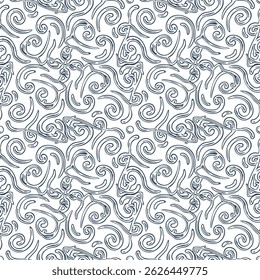 Seamless pattern. Black and white geometric pattern with thin lines. Vector illustration.