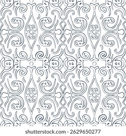 Patrón sin fisuras. Patrón geométrico blanco y negro con líneas finas. Ilustración vectorial.