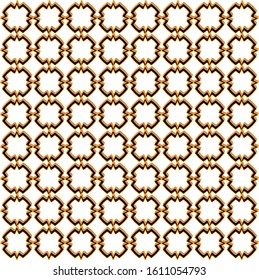 Seamless pattern in black and white with gold lining