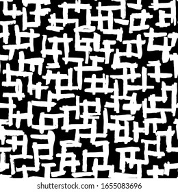 Seamless pattern black white lines chalk grid design, abstract simple scandinavian style background grunge texture. trend of the season. Can be used for Gift wrap fabrics, wallpapers. Vector