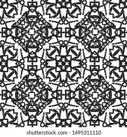 Seamless pattern black and white ornament backgrounds