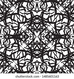 Seamless pattern black and white ornaments
