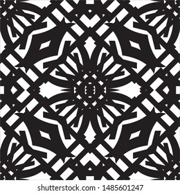 Seamless pattern black and white ornaments