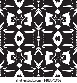 Seamless pattern black and white ornaments backgrounds