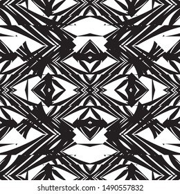 Seamless pattern black and white ornaments background