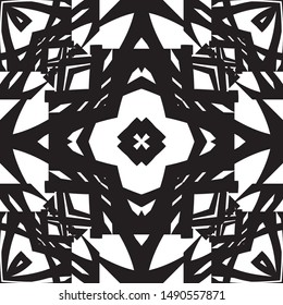 Seamless pattern black and white ornaments background