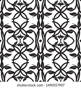 Seamless pattern black and white ornaments background