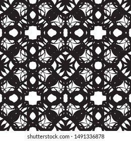 Seamless pattern black and white ornaments
