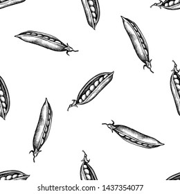 Seamless pattern with black and white peas