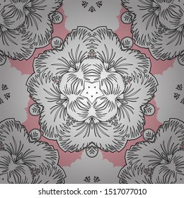 Seamless pattern with black, white and pink elements. Vector illustration. Good for Christmas cards, decoration, menus, web, banners and designs related to wine and holidays.