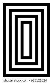 Seamless pattern with black white rectangles and striped lines. Optical illusion effect. Geometric tiles by op art, art deco. Vector illusive background, texture. Artistic element, design template.