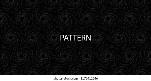 Seamless Pattern. Black - white rhombic spiral for your design. Ethnic, floral, retro, doodle, vector, tribal design element. Vector Pattern 