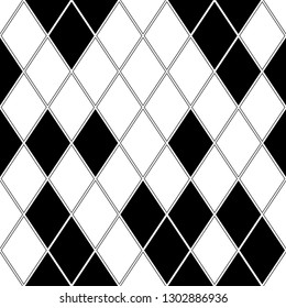 seamless pattern with black and white rhombus