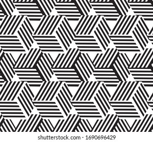 Seamless pattern with black and white segments(cube)