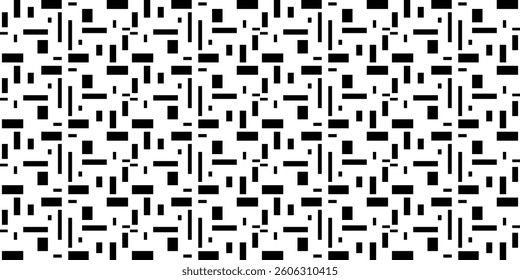 Seamless pattern with black and white squares on a white background.