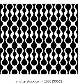 Seamless pattern with black white straight striped lines. Simple optical illusion, illusive effect. Kinetic tile in op art. Vector hypnotic background, texture. Decorative frame, vibrant design.