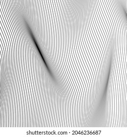 Seamless pattern with black and white stripes.Optical illusion zig-zag effect. Geometric tile in op art. Futuristic and vibrant design, Illusive vector background.