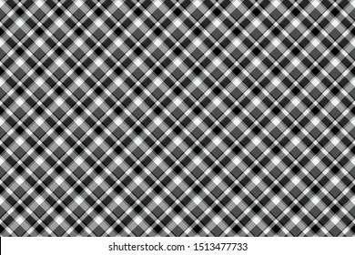 seamless pattern black and white tartan plaid. Scottish background, vector, illustration