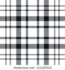 Seamless pattern in Black and white tartan plaid scottish pattern. Plaid pattern for tablecloth, shirt, pillows and other products