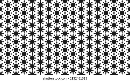 Seamless pattern. Black and white viral motif. Simple repeating pattern design. Can be used for posters, brochures, postcards, and other printing needs. Vector illustration