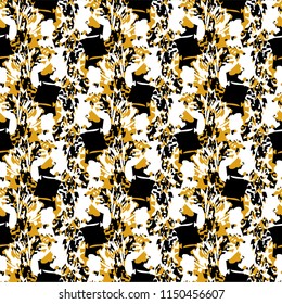seamless pattern with black, white and yellow colors