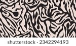Seamless pattern of black and white zebra stripes on a natural background. Vector illustration