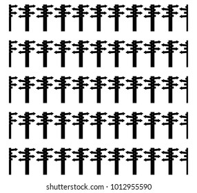 Seamless pattern, black wooden pointers, vector