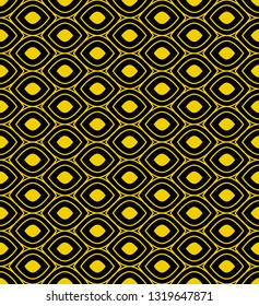 Seamless pattern with black and yellow ornament