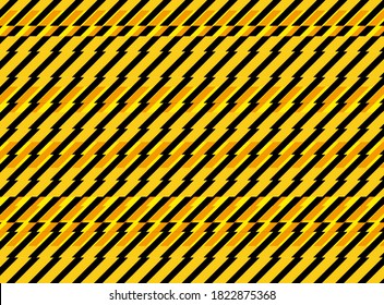 Patrón sin brillo con líneas rayadas amarillas negras. Efecto de ilusión óptica. Baldosa geométrica en estilo op art. Fondo iluminado por vectores, textura. Elemento futurista, diseño tecnológico.