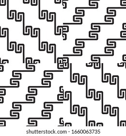 Seamless pattern with black zigzag lines.