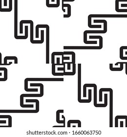 Seamless pattern with black zigzag lines.