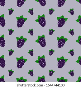 Seamless pattern with blackberries. Berry background. Vector illustration.