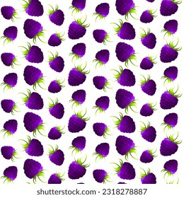 Seamless pattern blackberries. For labels, menus, poster, print, or packaging design. Vector illustration.