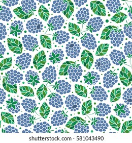 Seamless Pattern of Blackberry , Fruit Pattern, Berry Pattern