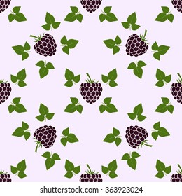 Seamless pattern with blackberry motive. 