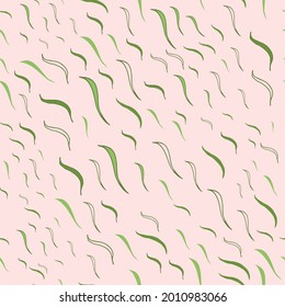 Seamless pattern blade of grass, green leaves, herbs, plant hand drawn. Vector fresh beauty rustic eco friendly background.