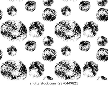 Seamless pattern of bleached or worn out dots, specks, balls. Vector.