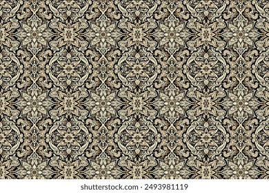 seamless pattern block print batik 
black and brown