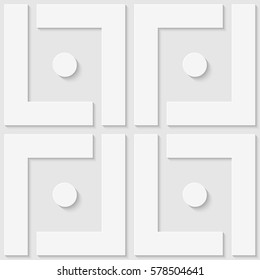 Seamless pattern of blocks and circles. Soft background. Vector illustration. Good quality. Good design.