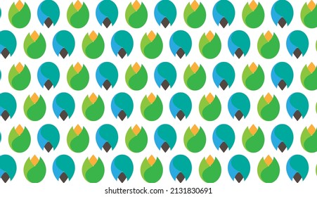 Seamless pattern of blooming florals. Motif geometris bunga. Modern style floral design. Can be used for posters, brochures, postcards, and other printing needs. Vector illustration
