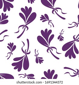 seamless pattern blooming flower on white background