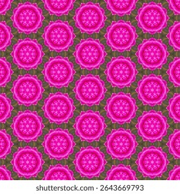 The seamless pattern of blooming flowers in pink tones gives a gentle, sweet feeling, suitable for decorating to create a natural and refreshing atmosphere.