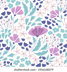 Patrón sin foco con flores florecientes. Patrón de impresión en tela, papel, papel pintado. Puede utilizarse para la recogida de ropa, la marca, el embalaje, la decoración interior